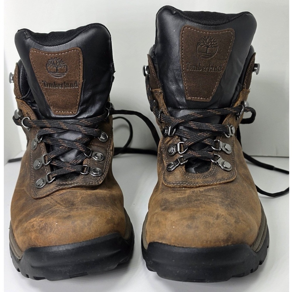Timberland White Ledge Waterproof Hiking Boots Mens 8.5 Dark Brown Leather 18128